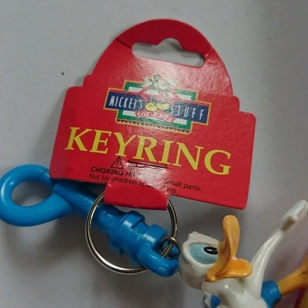 New vintage Donald Duck surfboard keychain with clip